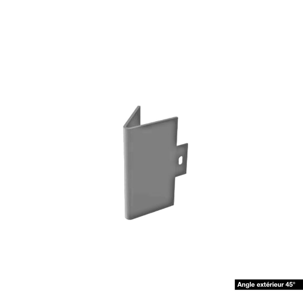 Angle pour bordure droite - Aluminium brut