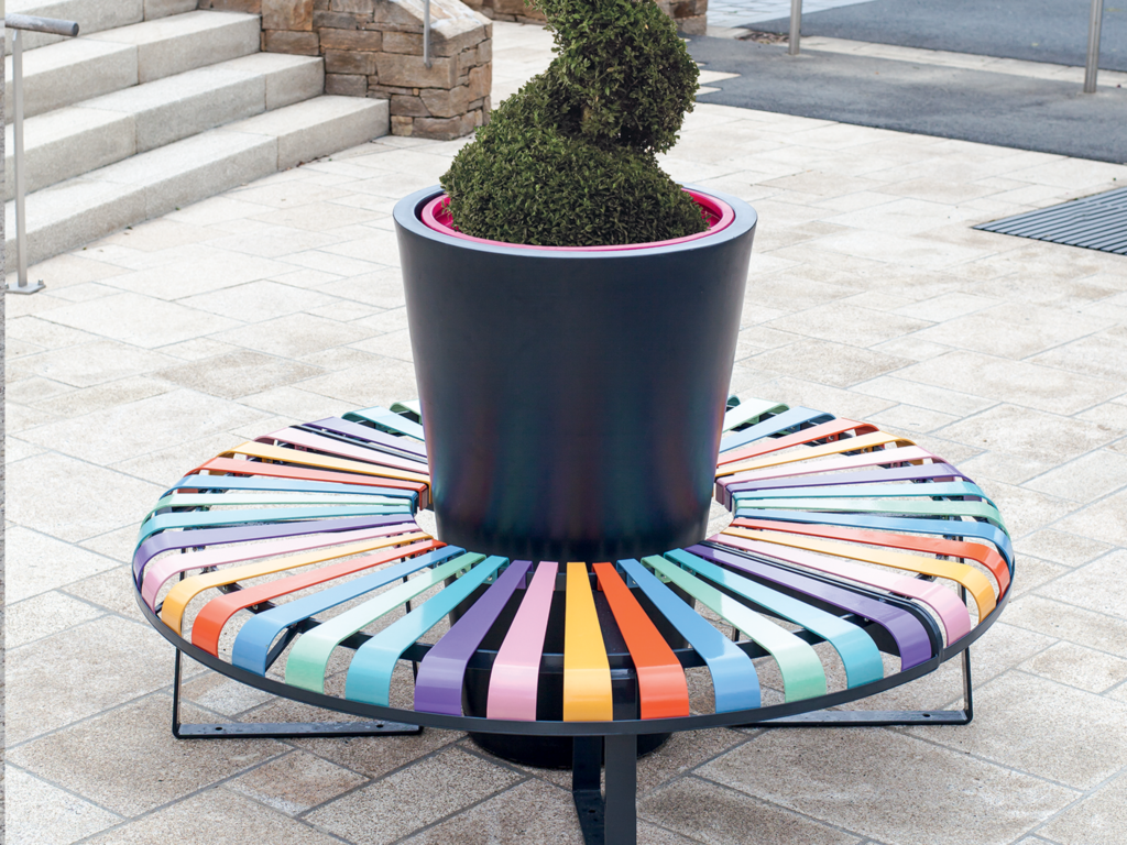 Banquette circulaire – Pastel
