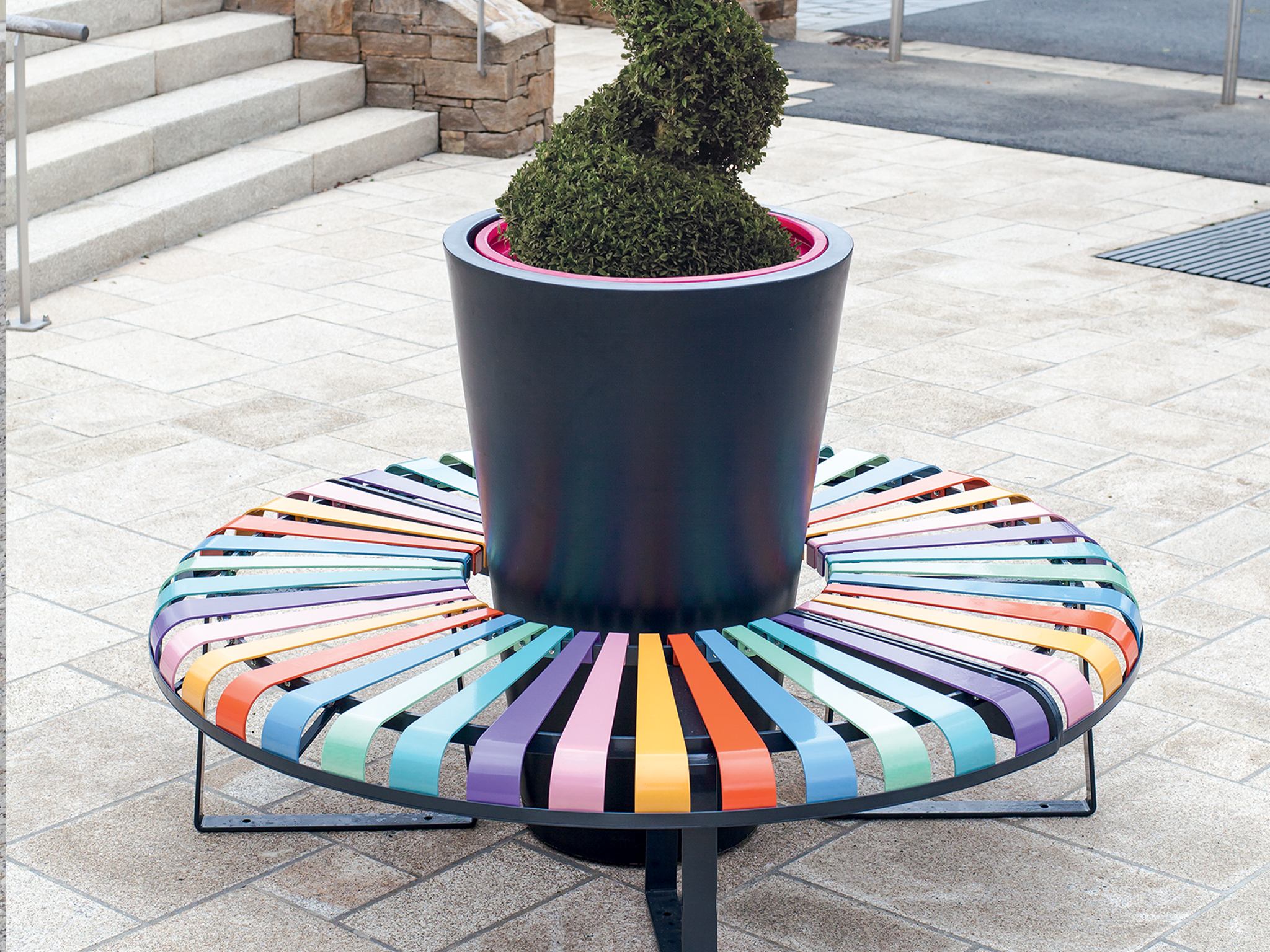 Banquette circulaire – Pastel