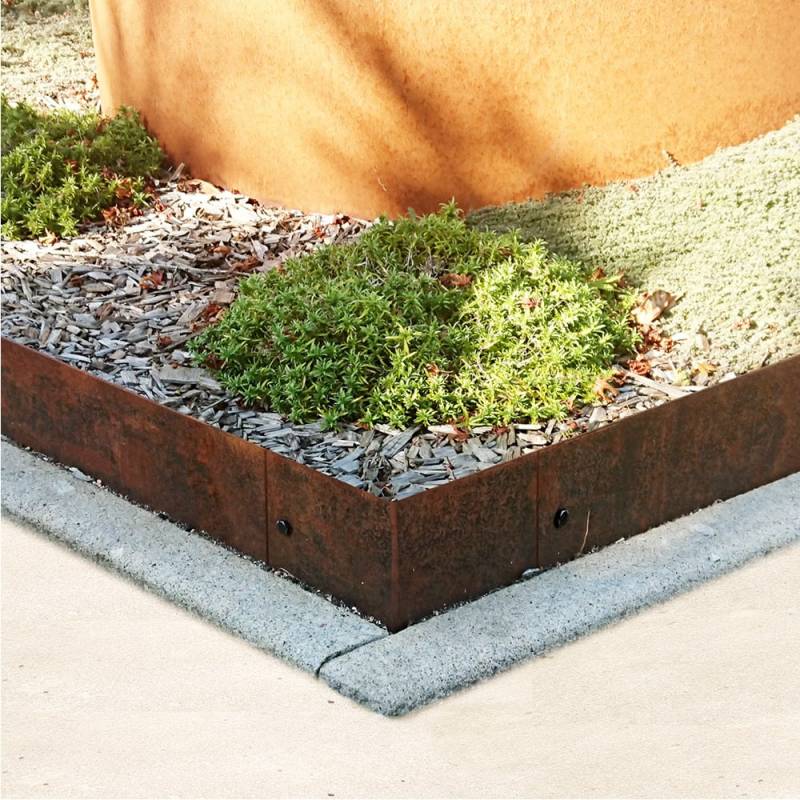 Angle pour bordure droite - Acier corten brut