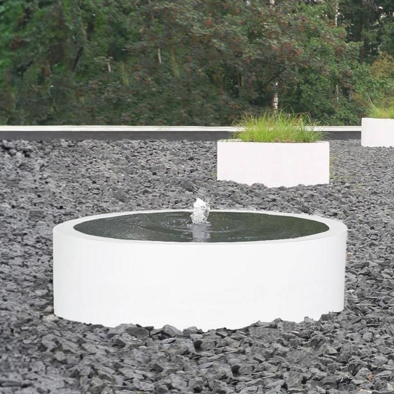 Table d'eau ronde - Aluminium peint