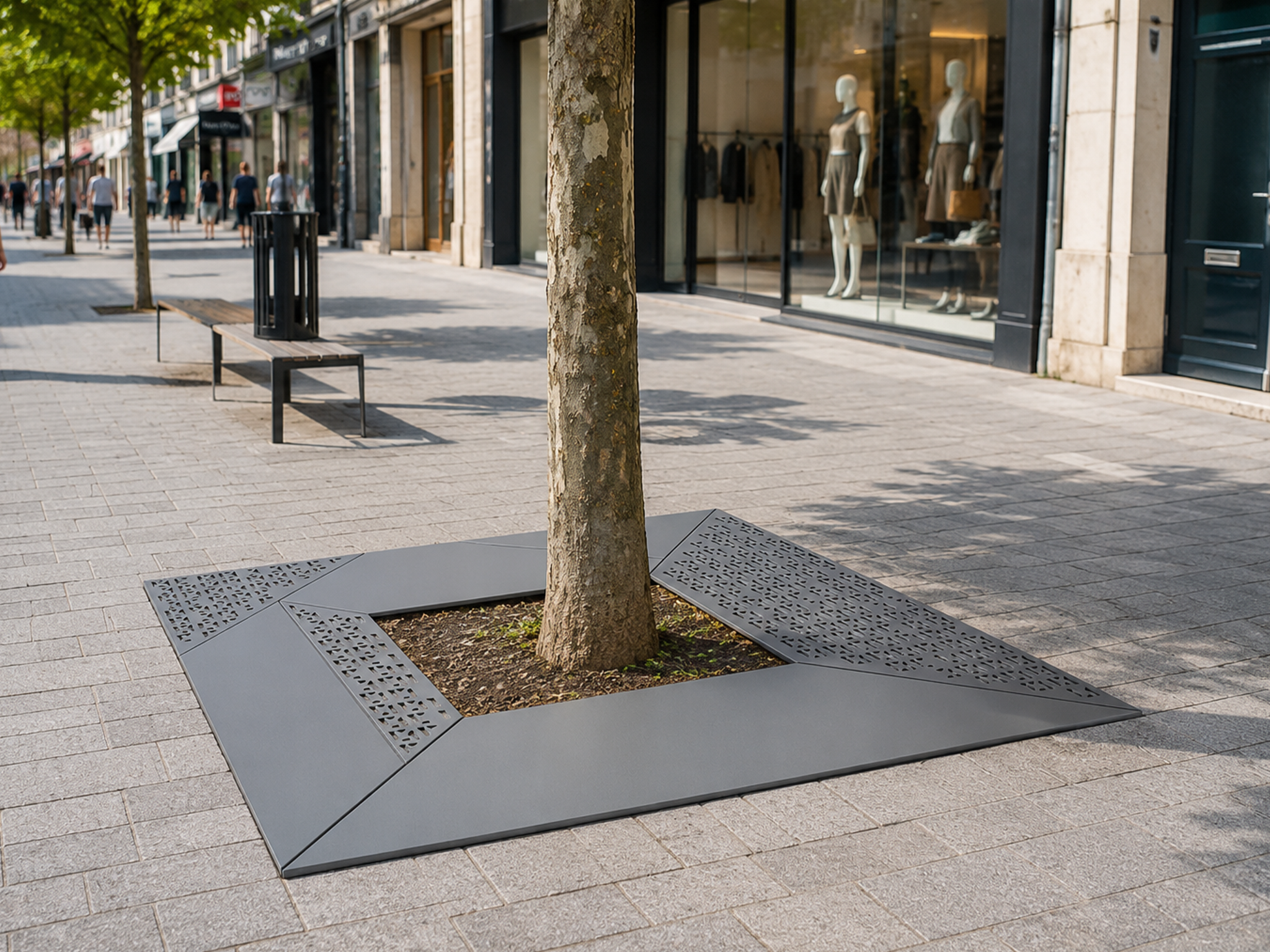 Grille d´Arbre acier – Origami